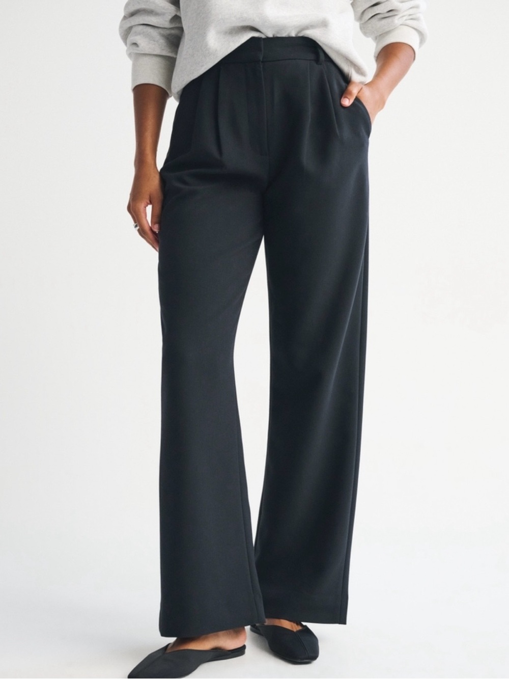 Abercrombie Curve Love Sloane Tailored Wide Leg Trousers